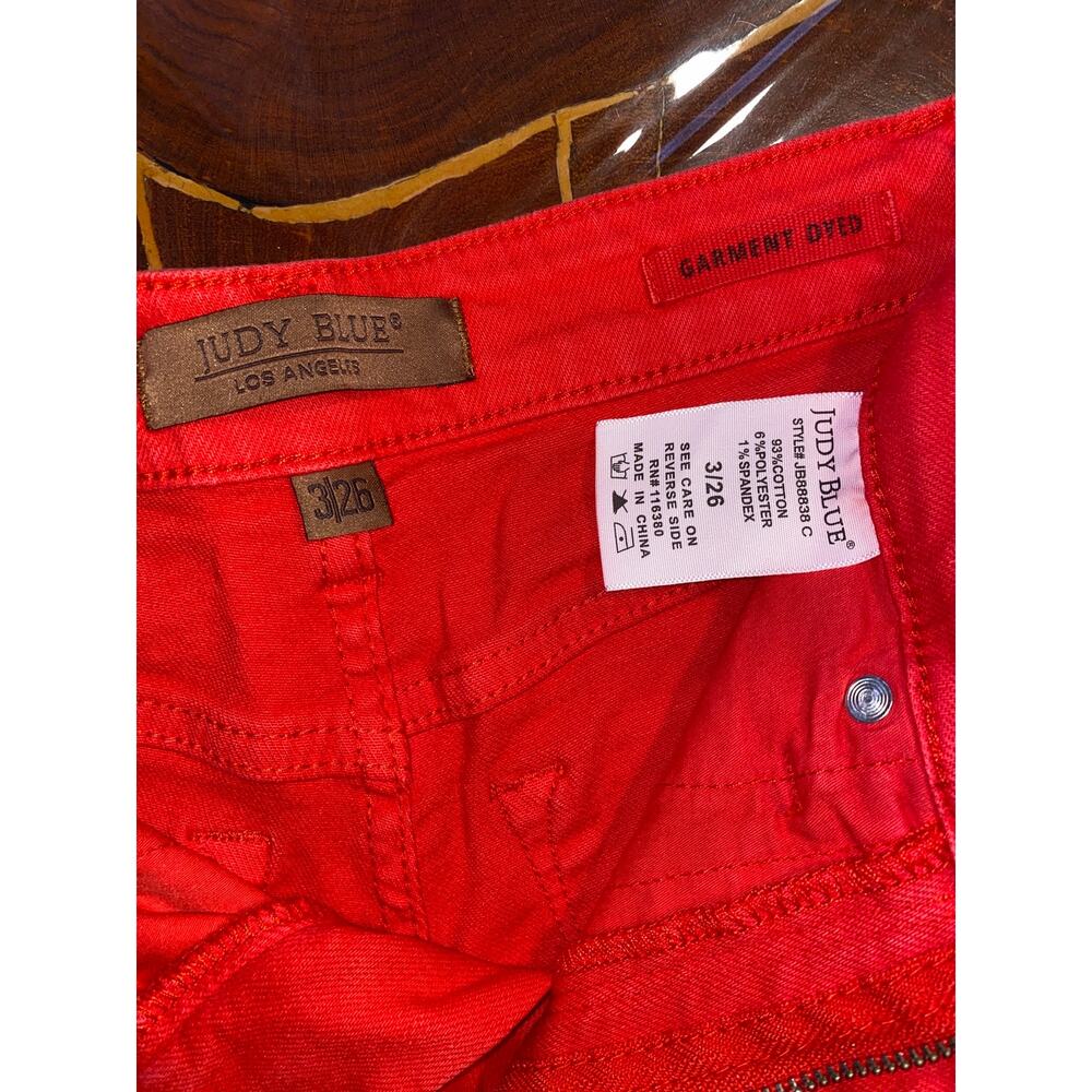 Judy Blue Red High-Rise Wide Leg Jeans SZ 3/26 - Picture 4 of 7
